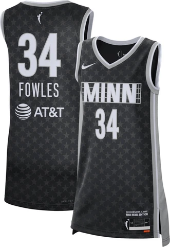 Minnesota Lynx Sylvia Fowles #34 Nike Women's Black WNBA Rebel Edition Jersey Cover