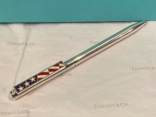 Rare Collectable Tiffany & Co American Flag Pen, Sterling Silver .925