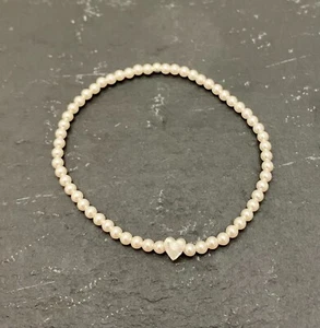 PEES Feengleich Perlenarmband / Armband "Herz" Weiß / silber - FGA6W - Bild 1 von 2