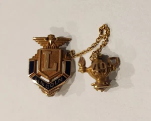 Vintage 1949 Lincoln School Chicago Area Lapel Pin Tie Tack Pin Guard FREE SHIP - Picture 1 of 3