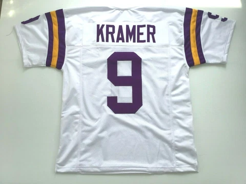 UNSIGNED CUSTOM Sewn Stitched Tommy Kramer White Jersey - M, L, XL, 2XL, 3XL Cover