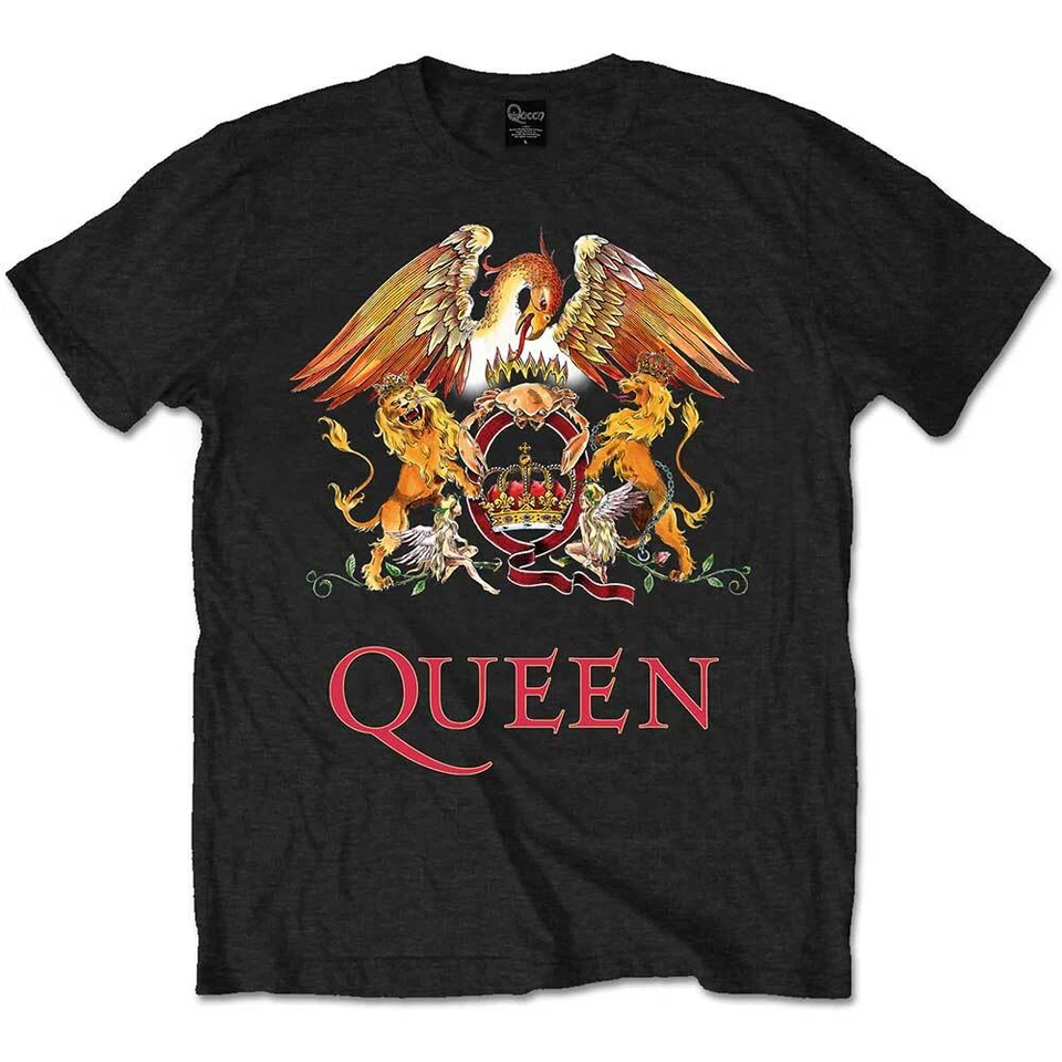 ROCK OFF Queen Classic Crest Kind Kinder schwarz T-Shirt Queen Jungen / Mädchen Tee