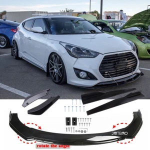 Front &Rear Bumper Lip Splitter+29.3" Side Skirts For Hyundai Veloster 2011-2019 - Picture 1 of 11