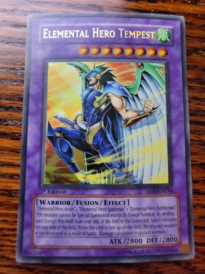 LP Elemental Hero Tempest EEN-EN034 Elemental Energy 1st Edition - Image 1 of 3