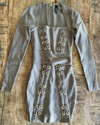 VESTIDO Marciano LA Joceline BANDAGE BodyCon Herrajes Dorados Atar Ajustado Cuadrado Foto 1 de 4