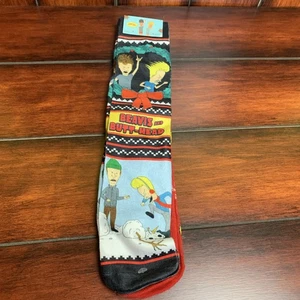 Beavis and Butthead Christmas Socks 2 Pairs Shoe Size 6-12 New Men Socks - Picture 1 of 5