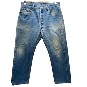 Vintage Levi’s 501XX Blank Tab Jeans Men 34x31 Hemmed 30" Blue Button Fly Denim - Picture 1 of 24