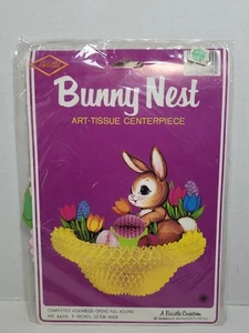 Vintage Easter Bunny Nest Art Tissue Centerpiece 1979 Beistle Creation 9" NEW - Picture 1 of 6