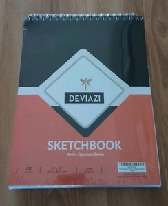 Skizzenbuch Deviazi Künstler Signatur Serie 9"X12" 100 Blatt 64 Pfund - Bild 1 von 3