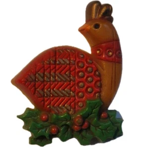 Vintage Hallmark Christmas Holiday Brooch Partridge in a Pear Tree Jewelry Pin - Picture 1 of 4