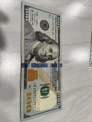 100 Dollar Bill Star Note LB19275134* - Image 1 of 3