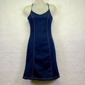 Dollhouse Y2K Vintage Denim Mini Dark Wash Kleid - Größe S - Bild 1 von 10