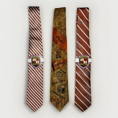 UT Texas Longhorns Necktie Tie 4" 100% Silk + Two Varsity Colours - Image 1 of 3