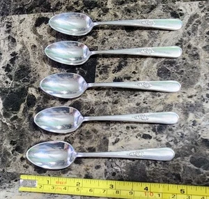 👌SET 5 VINTAGE 1940 JUGEND 🧒 MUSTER VERSILBERT DEMITASSE KAFFEELÖFFEL☕️ - Bild 1 von 11