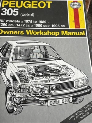 Haynes Owners Workshop Manual Peugeot 305 petrol 1978 to 1989 (1712) - Image 1 of 3