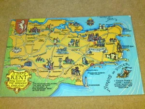 MAP POSTCARD UNUSED - KENT - Picture 1 of 1