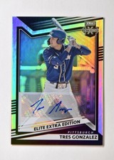 2022 Elite Extra Edition Base Auto 2 #140 Tres Gonzalez - Pittsburgh Pirates