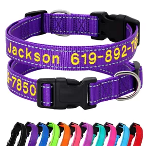 Exclusives Halsband Bestickt mit Name Telefonnummer Personalisiert Hundehalsband - Bild 1 von 23