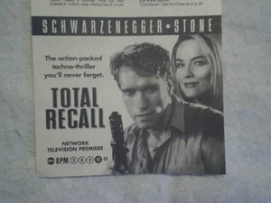 1993 TOTAL RECALL MOVIE AD PRINT ONLY,Arnold Schwarzenegger,Sharon Stone,abc - Picture 1 of 2
