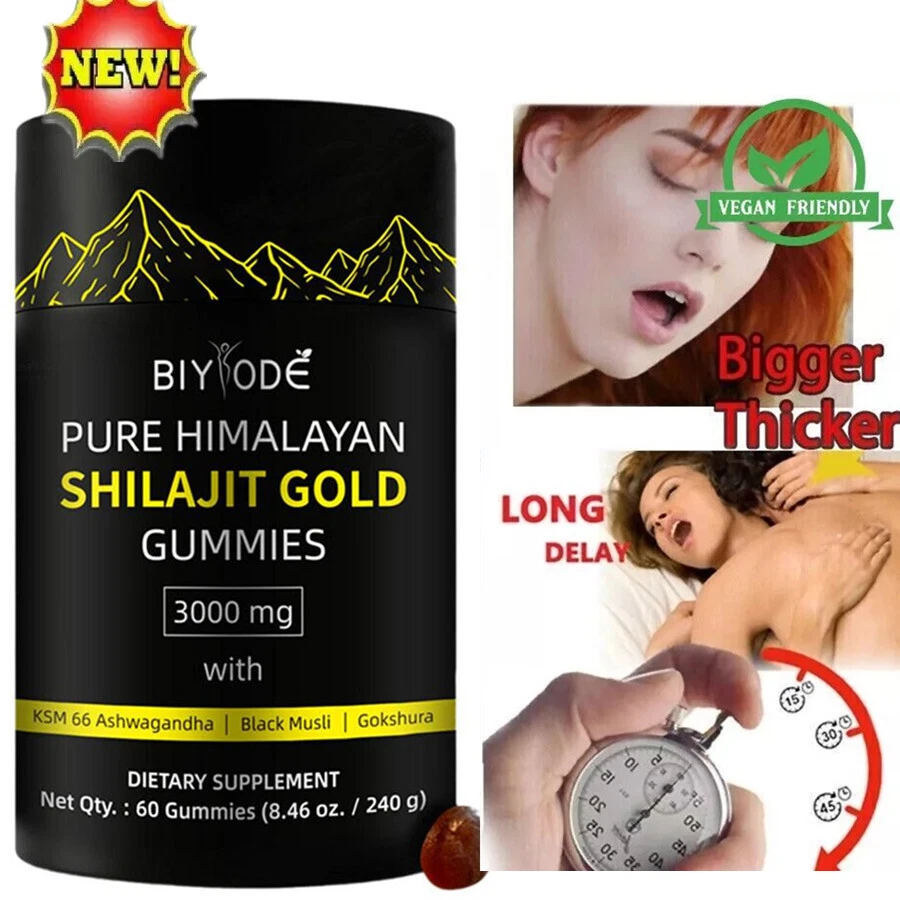 MARKENLOS Himalayan Shilajit GOLD Gummies, Bio, extrem wirksam 3000 mg, Fulvosäure