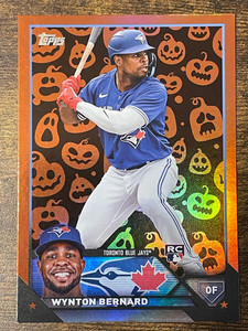 Wynton Bernard Toronto Blue Jays 2023 Topps Update #US293 RC Jack o'Lantern SP!