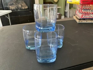 Set Of 4  Vintage Libbey Misty Blue Tumblers Lowball Juice Glasses - Bild 1 von 3