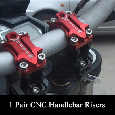 Black+Red Aluminum Alloy 22/28mm Handlebar Riser for Motorcycle Scooter Pit Bike - Image 1 of 4