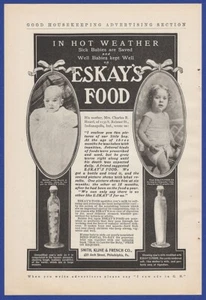 De colección 1905 ESKAY'S Bebé Comida RARA Arte Decoración Impreso Anuncio 1900 - Imagen 1 de 1