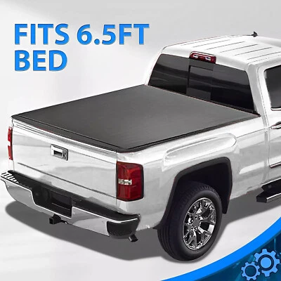6.5ft Bed Tonneau Cover Soft Roll Up For Chevy Silverado/GMC Sierra 1500 07-13 - Image 1 of 4