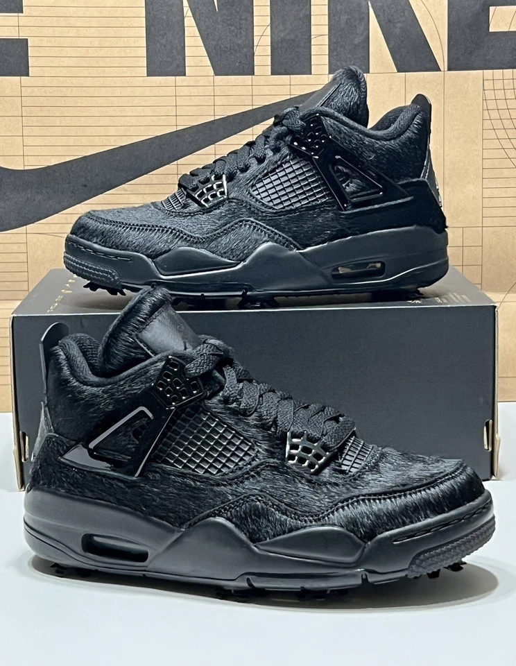 Nike Air Jordan IV G 4 Golf Negro Gato Pelo de Poni CU9981 001 Para hombres Talla 5/W6.5 Foto 1 de 4