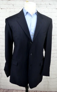 COPPLEY Men's 3 Button 100% Wool Blazer SIZE 44 Navy Striped - Picture 1 of 8
