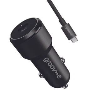 CARGADOR COCHE GROOV-E USB-C 30W CON CABLE USB-C 1M - NEGRO - GVMA125BK - Imagen 1 de 2