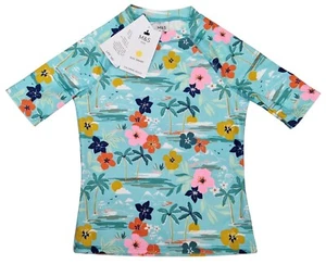 MARKS & SPENCER Niñas Camiseta de Natación de Una Pieza Sol UPF 50+ Azul Tropical 6-7 Años - Imagen 1 de 4