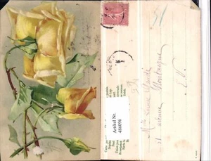 486096,Künstler AK Catharina Klein Gelbe Rosen Knospe Blumen - Bild 1 von 1