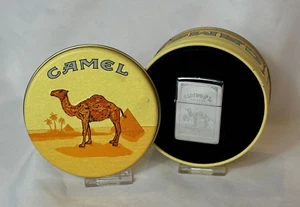 1994 Zippo Lighter Camel Double Sided Logo Sticker Sealed In Tin - Picture 1 of 8