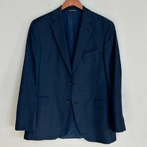 Loro Piana Super 130s Jack Victor Verona-CT Anzug 42 L Sakko 36 L Hose blau kariert - Bild 1 von 15