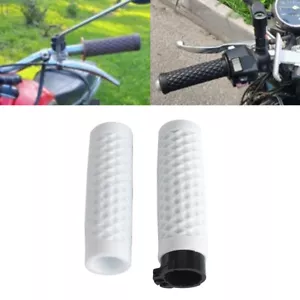 Rubber Hand Grips White Handgrips Cover For 1" Handlebar Harley Dyna Low Rider - Picture 1 of 7
