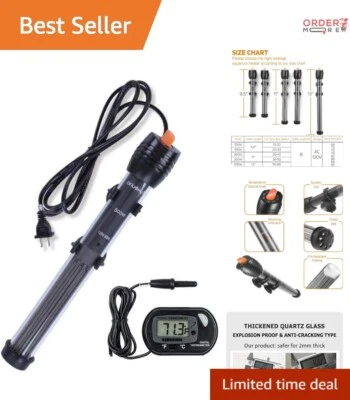 Compact Submersible 300W Aquarium Heater with Suction Cups & Reliable Thermostat - Image 1 of 4