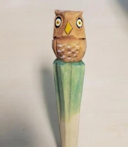 Owl Wooden Pen Hand Carved Wood Ballpoint Hand Made Handcrafted V83 - Picture 1 of 1