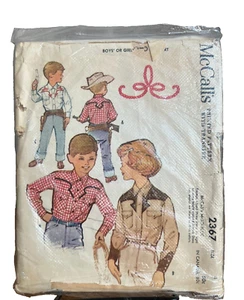 Camicia western vintage 1959 McCalls motivo da cucito 2367 ragazzi e ragazze taglia 4 - Foto 1 di 5