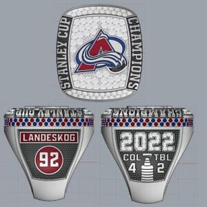 2022 Colorado Avalanche Stanley Cup Champions Landeskog Ring FAN DESIGN With Box