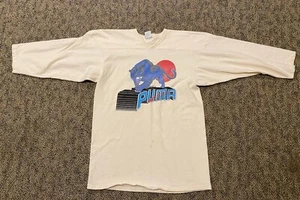 Vtg 1982-83 PUMA 3/4-Sleeved Cotton Shirt Cat Graphic Size Large L Men's RARE - Picture 1 of 10