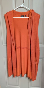 Cyrus womens burnt orange sleeveless hooded cardigan size 2XL New with tags - Picture 1 of 10