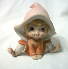 Homco Pixie Elf #5213- Peach Colored Outfit - 4" Tall