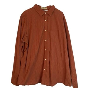 SONOMA Men's Orange Pin Striped Button-up Shirt, Long sleeve LS 2XL, 100% Cotton - Picture 1 of 9