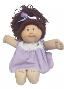 Parche de col vintage para niños pequeños Coleco castaño rojizo cola de caballo ojos marrones hoyuelo - Imagen 1 de 10