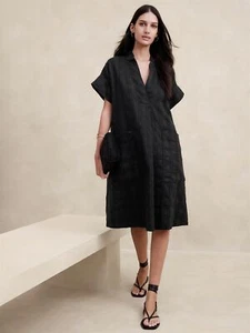 Banana Republic Lorbeer Leinen-Baumwolle Utility Kleid Neu mit Etikett - Small schwarz #882667 - Bild 1 von 7