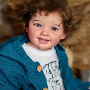Hecho a mano 28" pelo corto niño bebé renacido realista muñeca acabado juguete - Imagen 1 de 4
