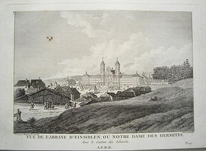 Kloster Einsiedeln Schwyz Schweiz echter alter Kupferstich von Zurlauben 1780 - Picture 1 of 1