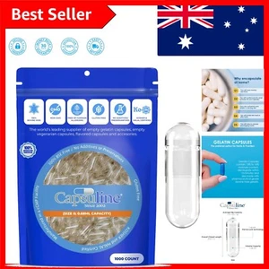 Unflavoured Size 0 Gelatin Capsules - 1000 Bulk Count, High-Quality, Non-GMO - Picture 1 of 8